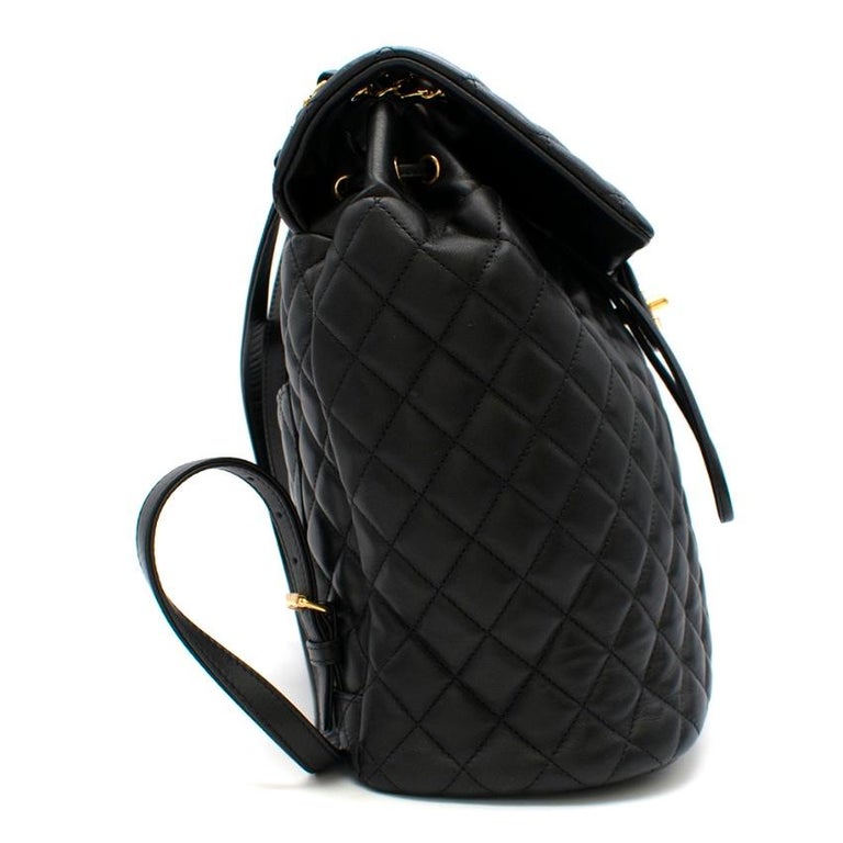 Chanel Black Lambskin Quilted Backpack at 1stDibs