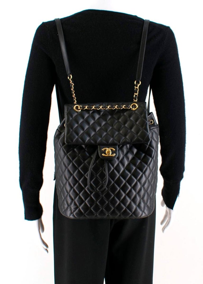 Chanel Black Lambskin Backpack at 1stDibs