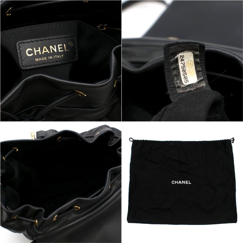 Chanel Black Lambskin Quilted Backpack 1