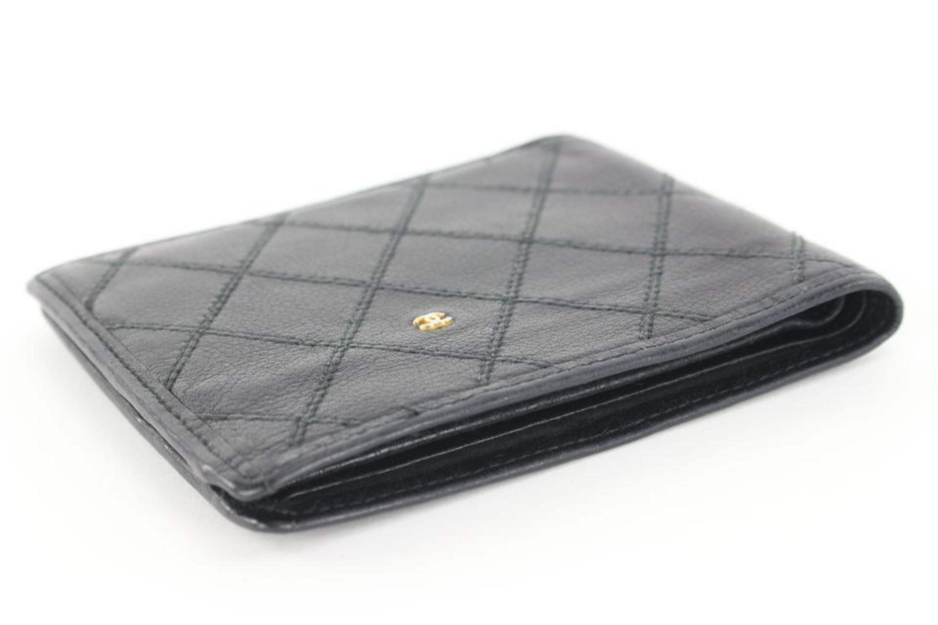Chanel Black Lambskin Quilted CC Bifold Wallet 1C1020 6