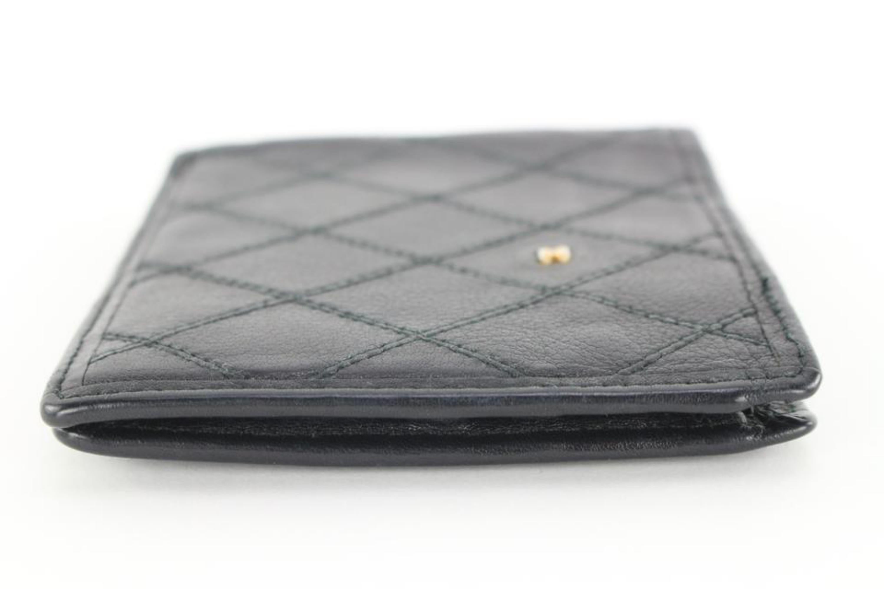 Chanel Black Lambskin Quilted CC Bifold Wallet 1C1020 2