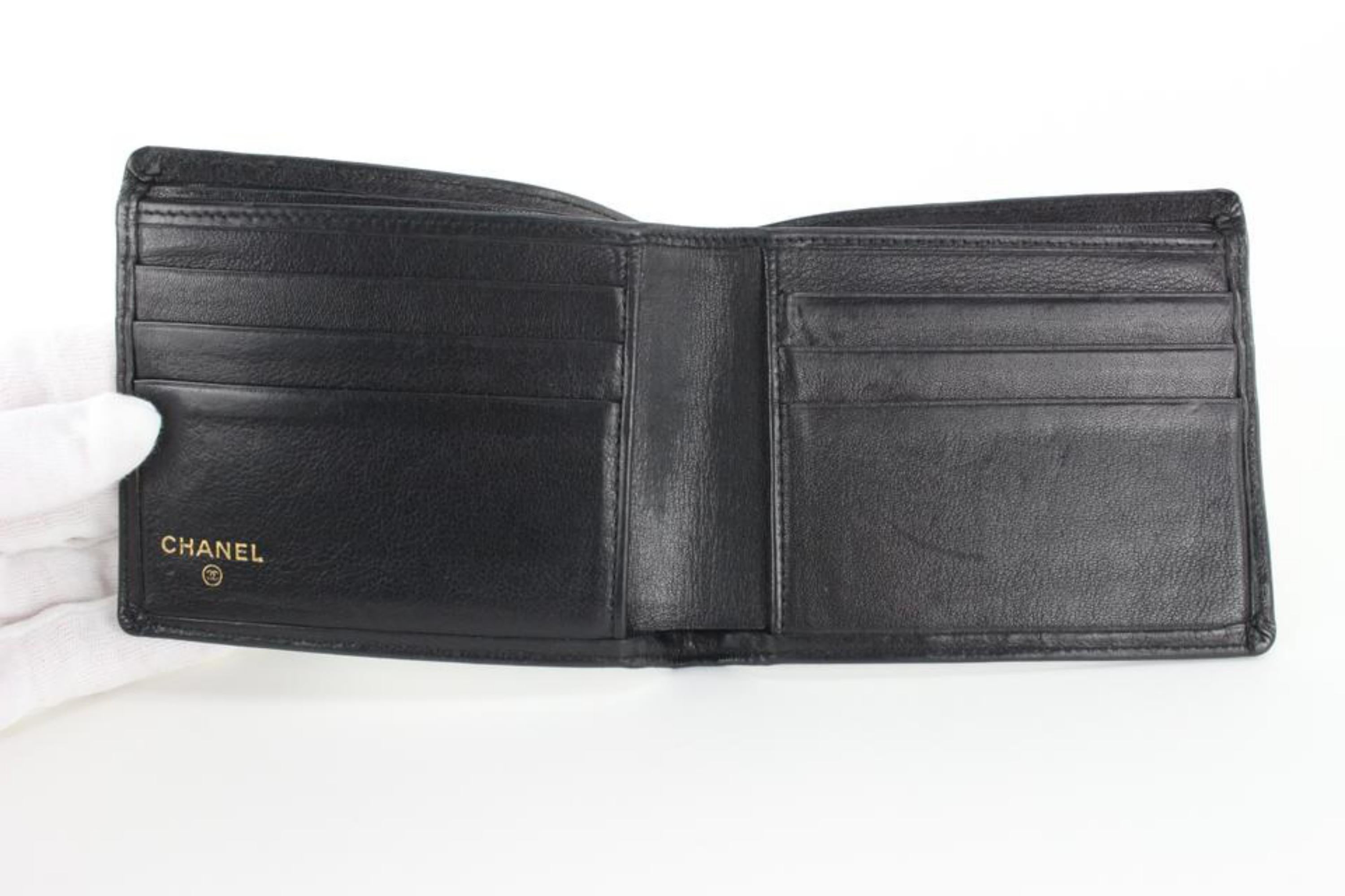 Chanel Black Lambskin Quilted CC Bifold Wallet 1C1020 5