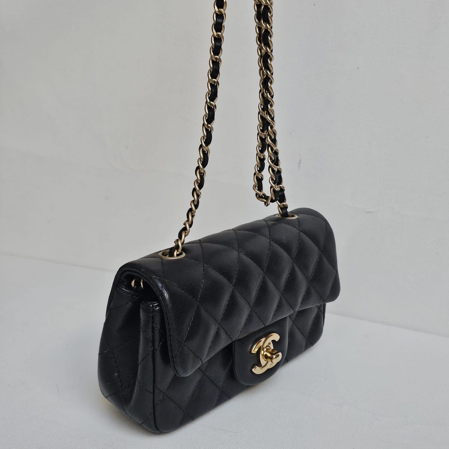 Chanel Black Lambskin Quilted Extra Mini Flap Bag For Sale 2