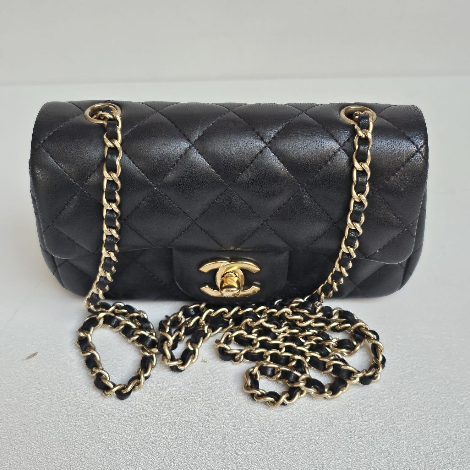 Chanel Black Lambskin Quilted Extra Mini Flap Bag For Sale 4
