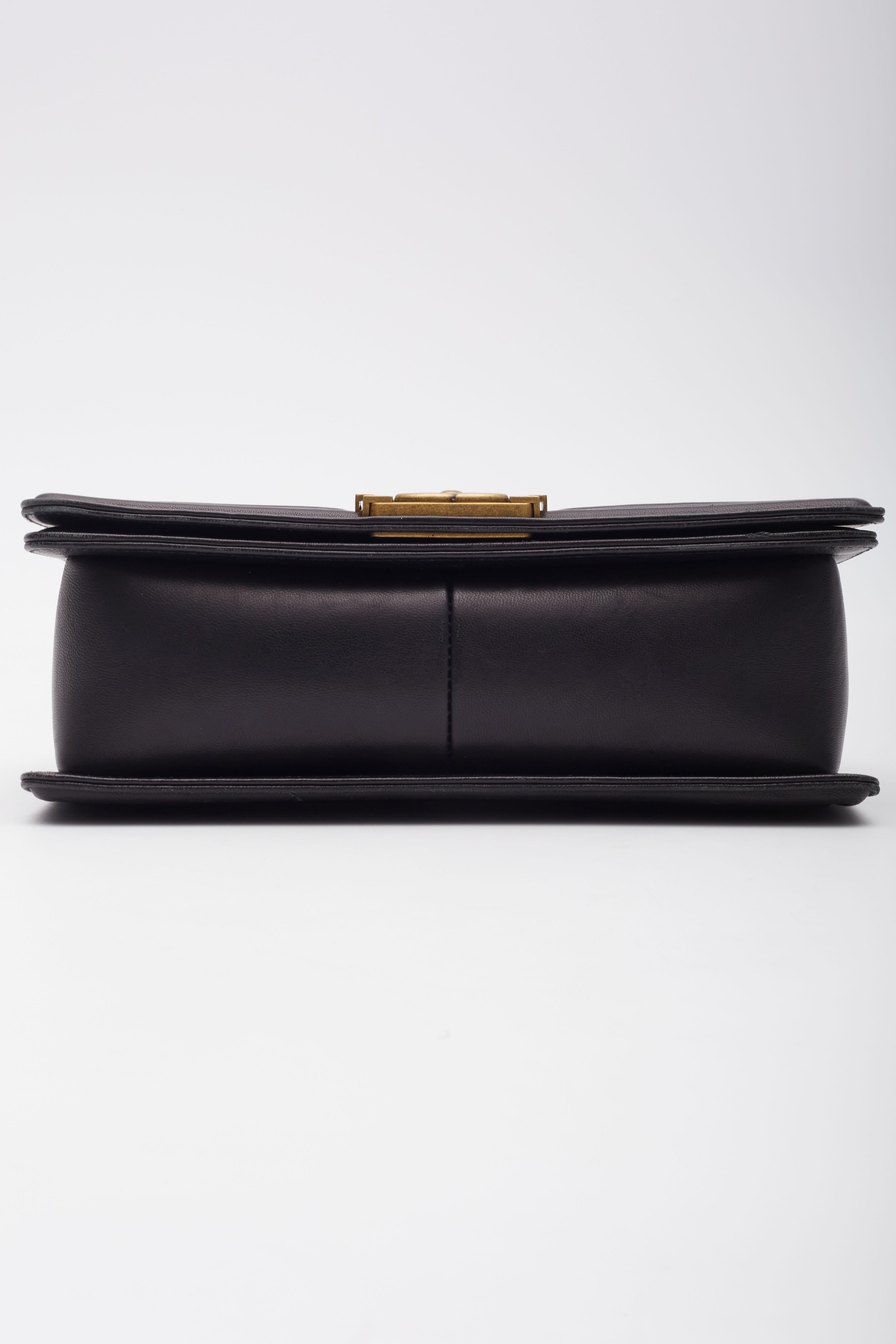 Chanel Black Lambskin Quilted Flap Boy Bag For Sale 3