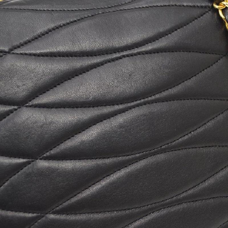 CHANEL Black Lambskin Quilted Leather Gold Evening Party Small Shoulder Flap Bag 1