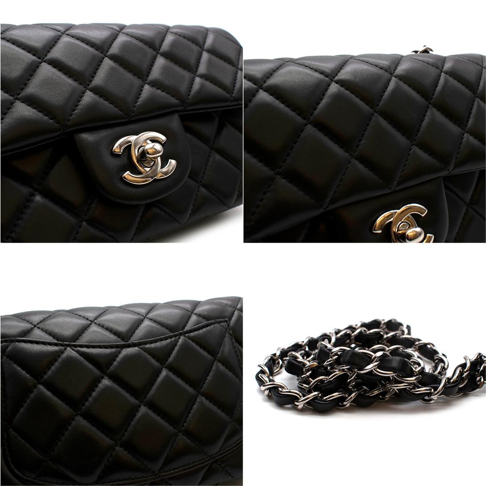 Chanel Black Lambskin Quilted Mini Classic Flap Bag SHW 1