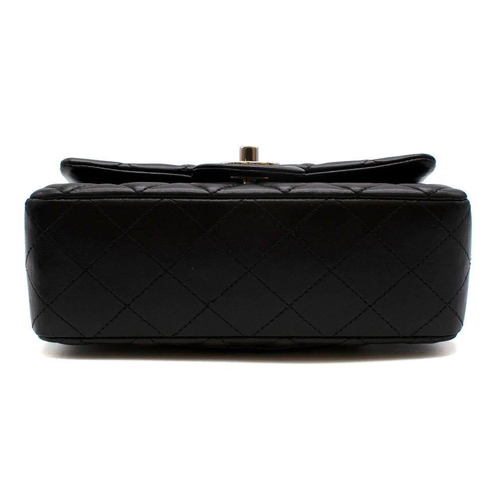 Chanel Black Lambskin Quilted Mini Classic Flap Bag SHW 3
