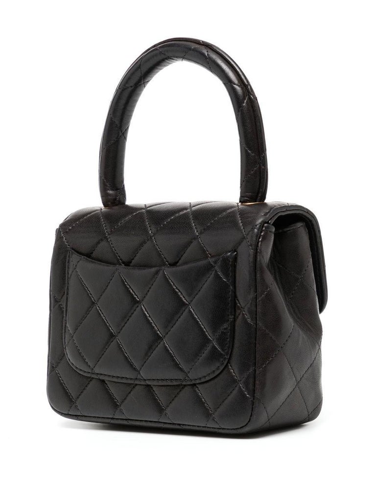 Chanel Black Lambskin Quilted Mini Kelly