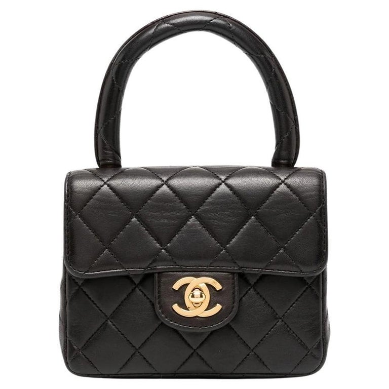 Chanel Black Lambskin Quilted Mini Kelly