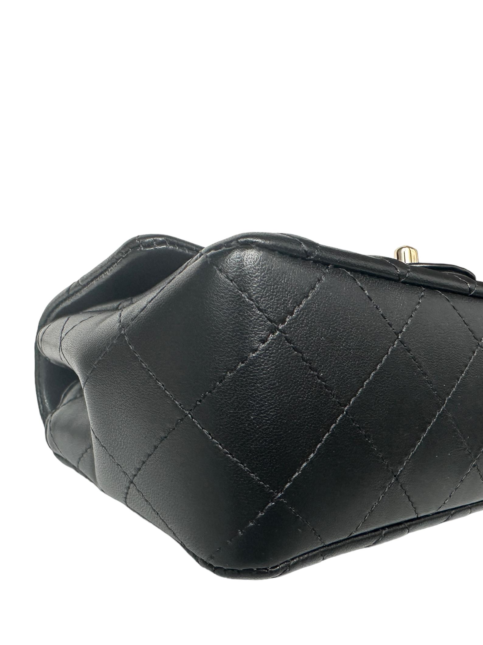 Chanel Black Lambskin Quilted Rectangular Mini Flap Bag 1