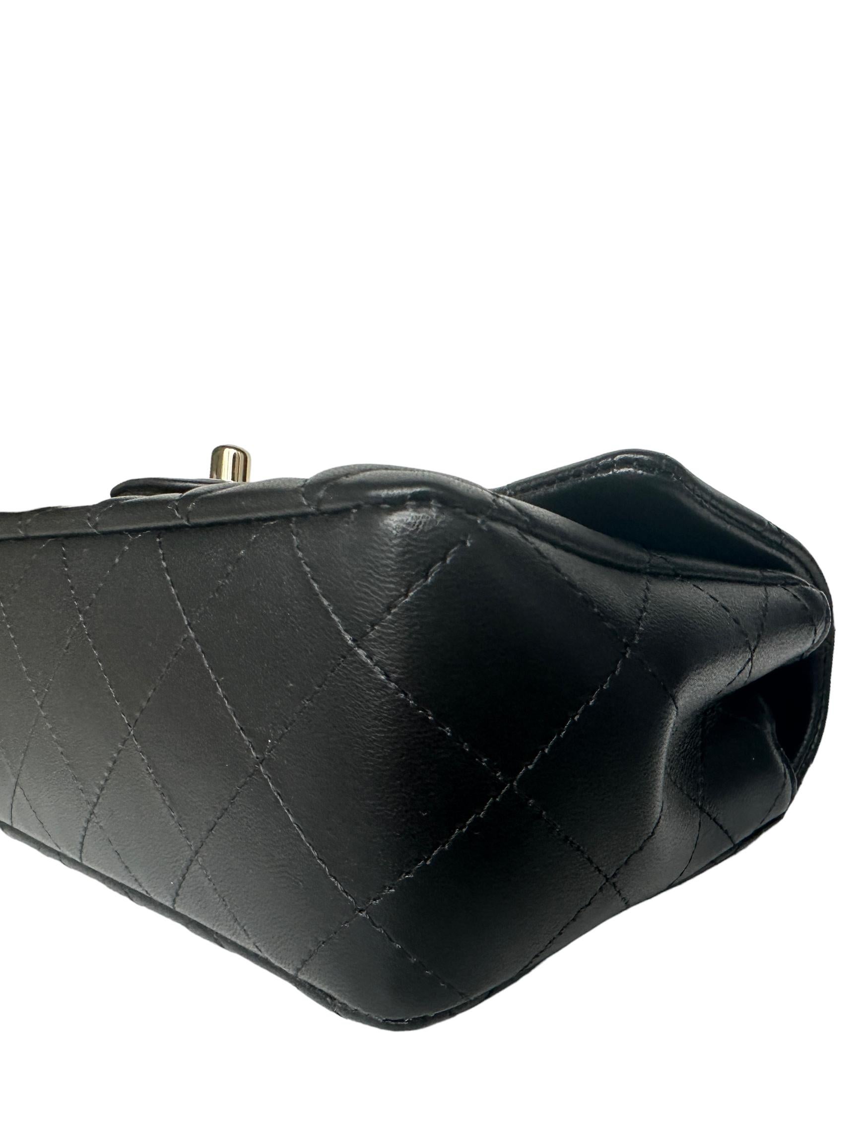 Chanel Black Lambskin Quilted Rectangular Mini Flap Bag 2