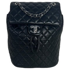 Chanel Black Lambskin Quilted Small Urban Spirit Backpack Bag