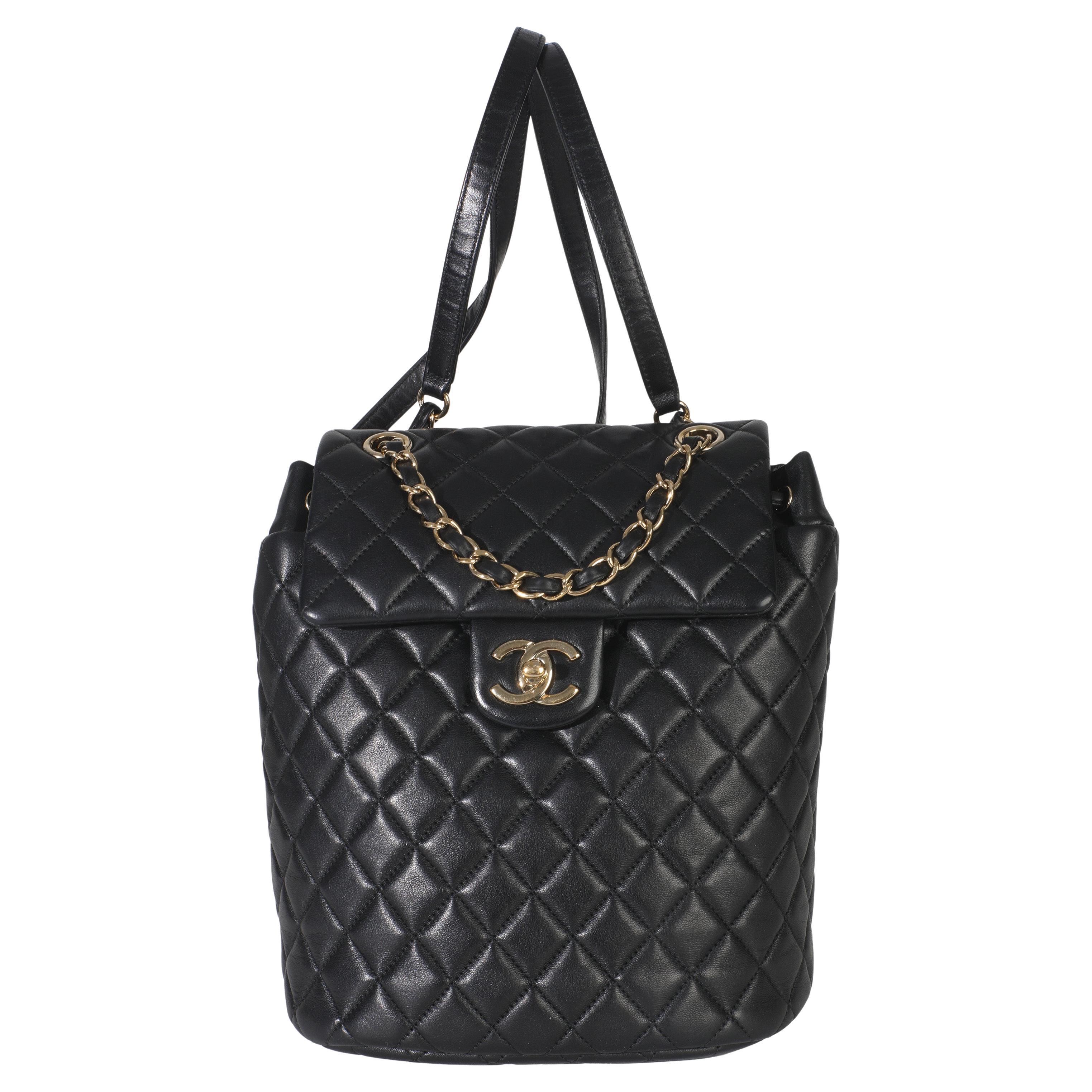 Chanel Black Lambskin Quilted Small Urban Spirit Backpack