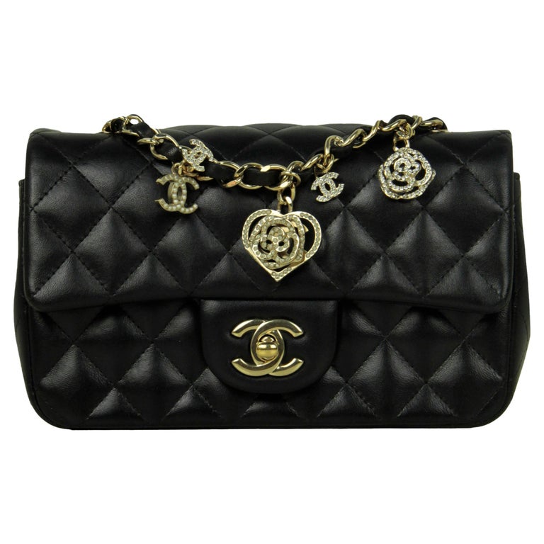 Rare Chanel Lucky Charms 2.55 Small Reissue Double Flap Bag Black RHW 225 67677