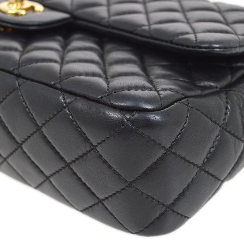 CHANEL Black Lambskin Quilted Valentine Gold Charms Classic Evening Shoulder Bag 1