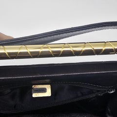 Chanel Black Lambskin Quilted Vintage Top Handle Frame Bag