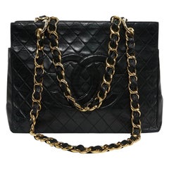 CHANEL Black Lambskin Shopping Bag CHANEL Black Lambskin Shopping Bag