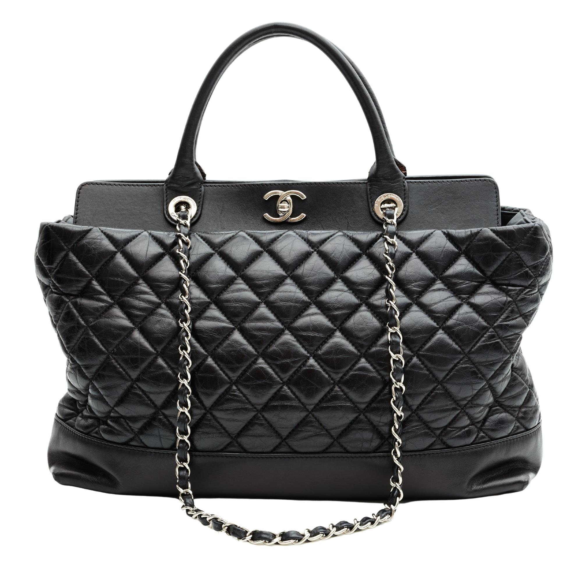 Chanel Black Lambskin Shopping Tote Bag (circa 2012)