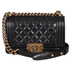 Chanel Black Lambskin Small Boy Bag