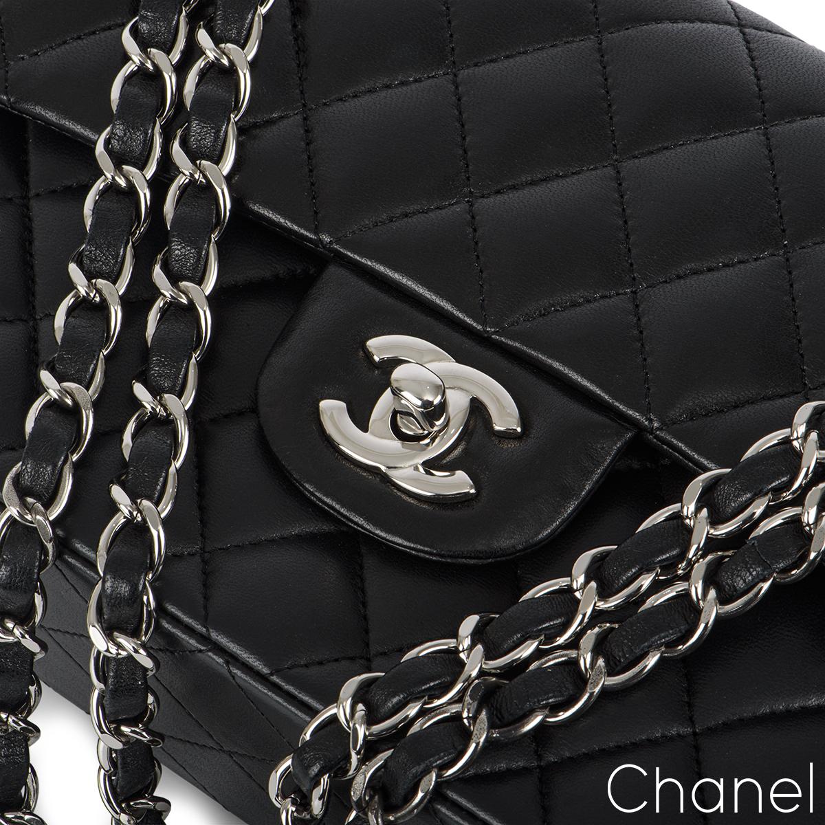Women's Chanel Black Lambskin Small Double Flap Bag