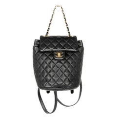 Chanel Schwarzer Urban Spirit Rucksack aus Lammfell