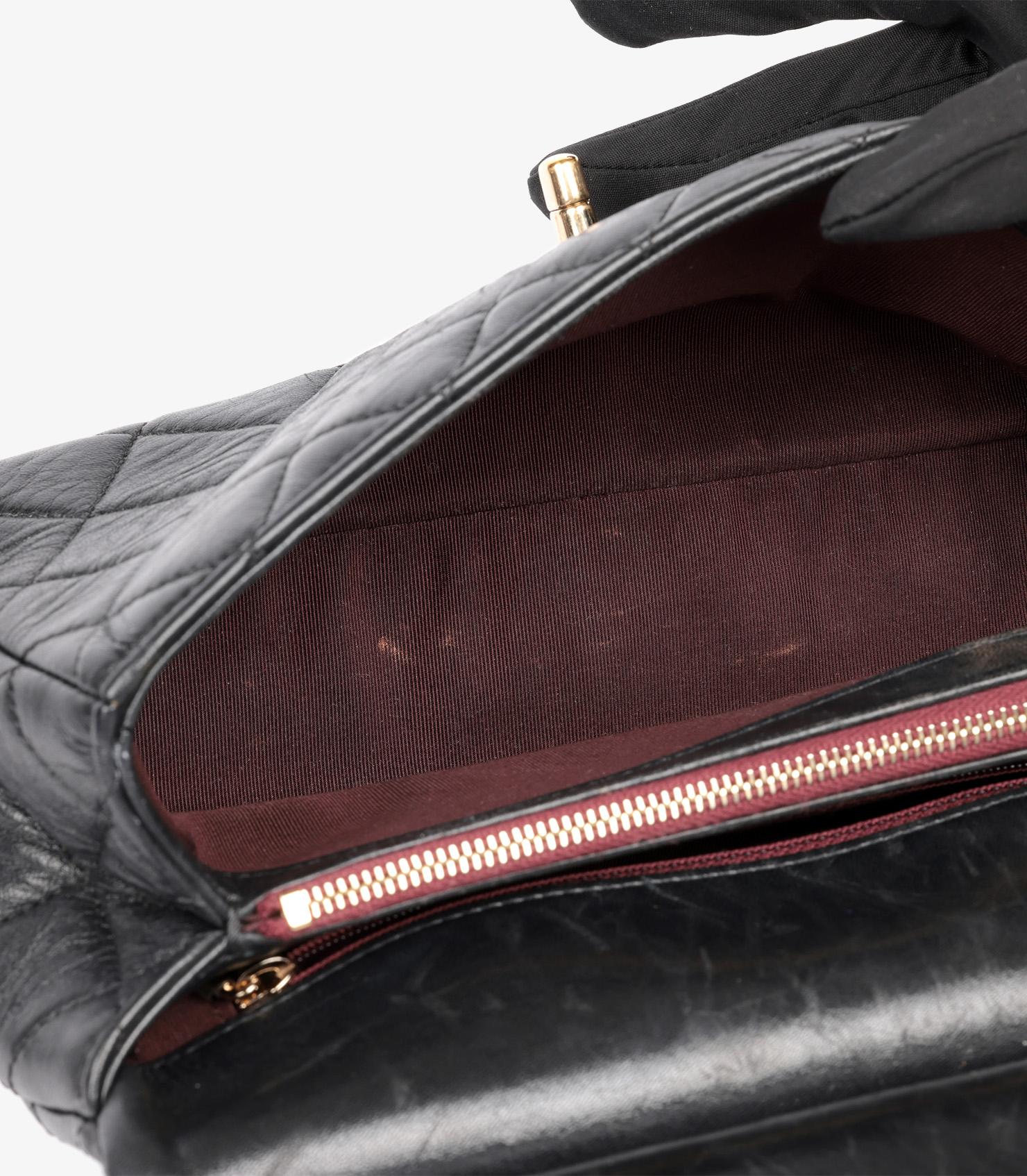 Chanel Black Lambskin & Snakeskin Leather Frame Medium Classic Single Flap Bag im Angebot 5