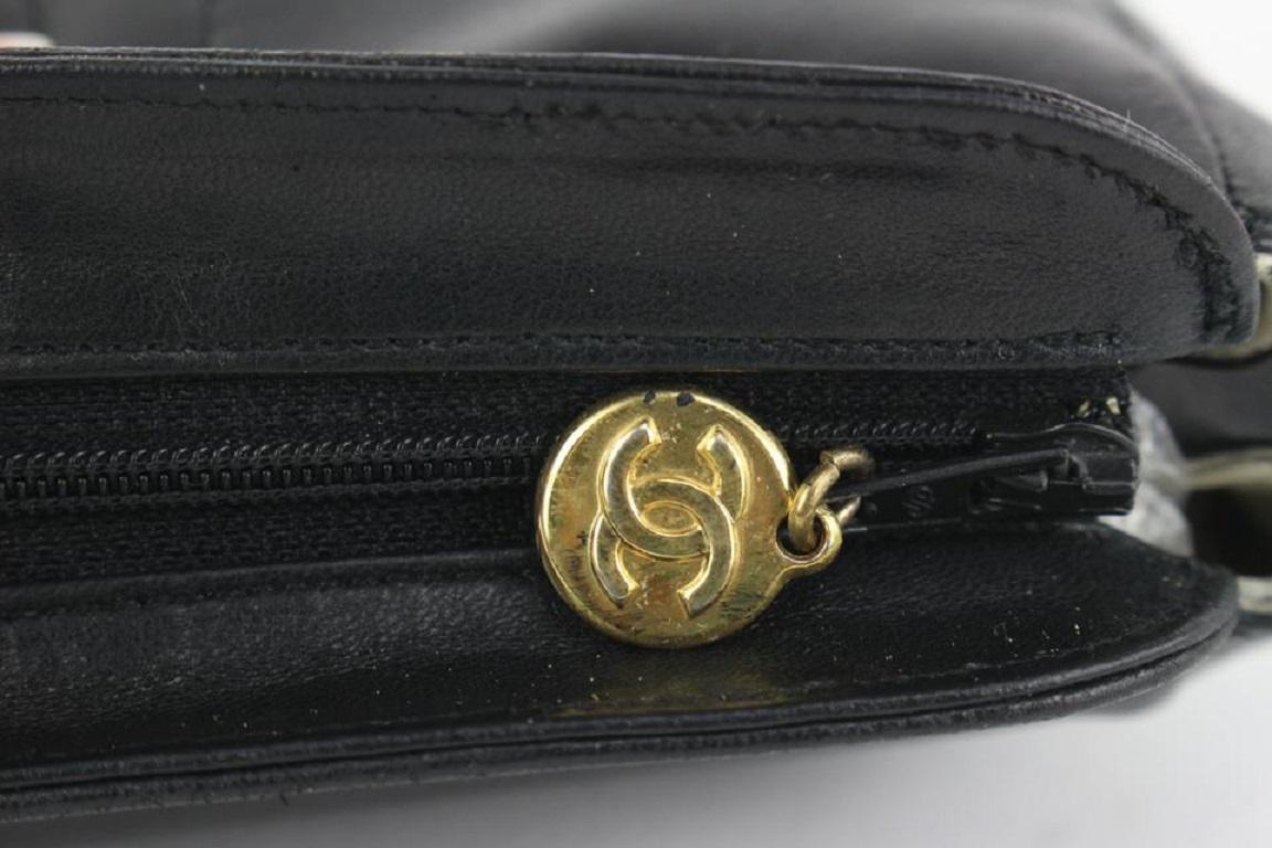 Chanel Black Lambskin Timeless CC Logo Cosmetic Pouch Make Up Toiletry 108c17 3