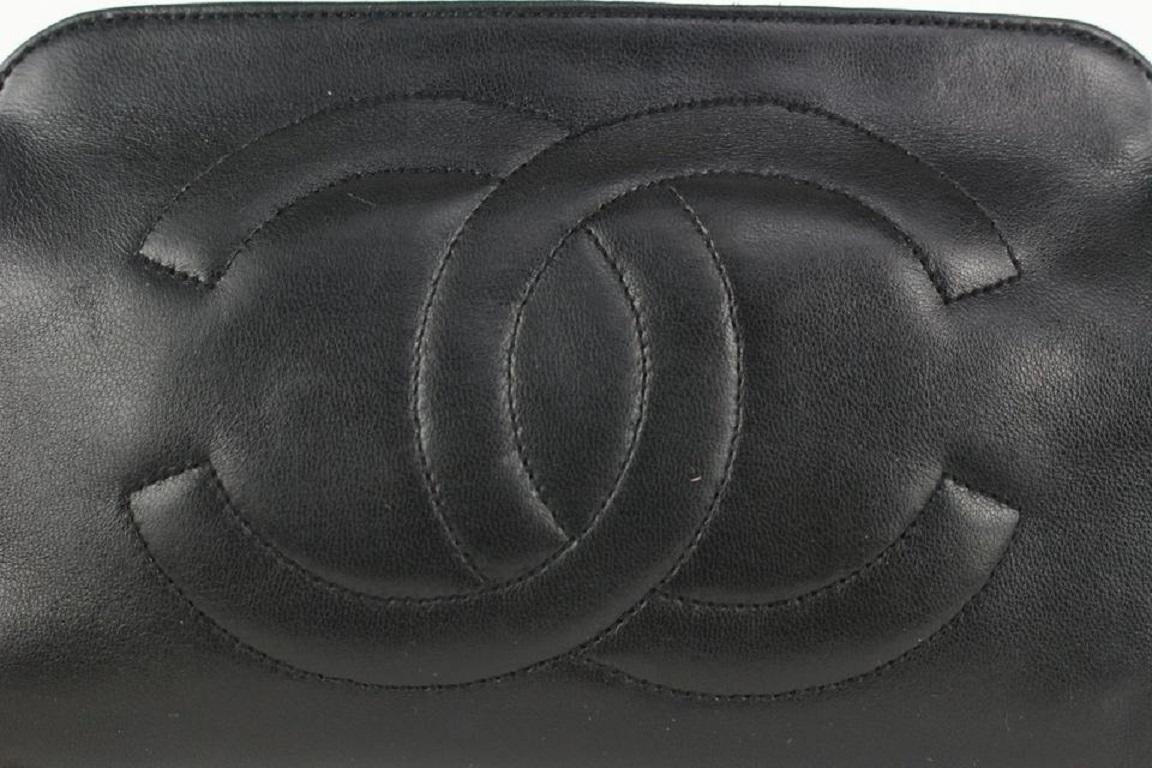 Chanel Black Lambskin Timeless CC Logo Cosmetic Pouch Make Up Toiletry 108c17 4
