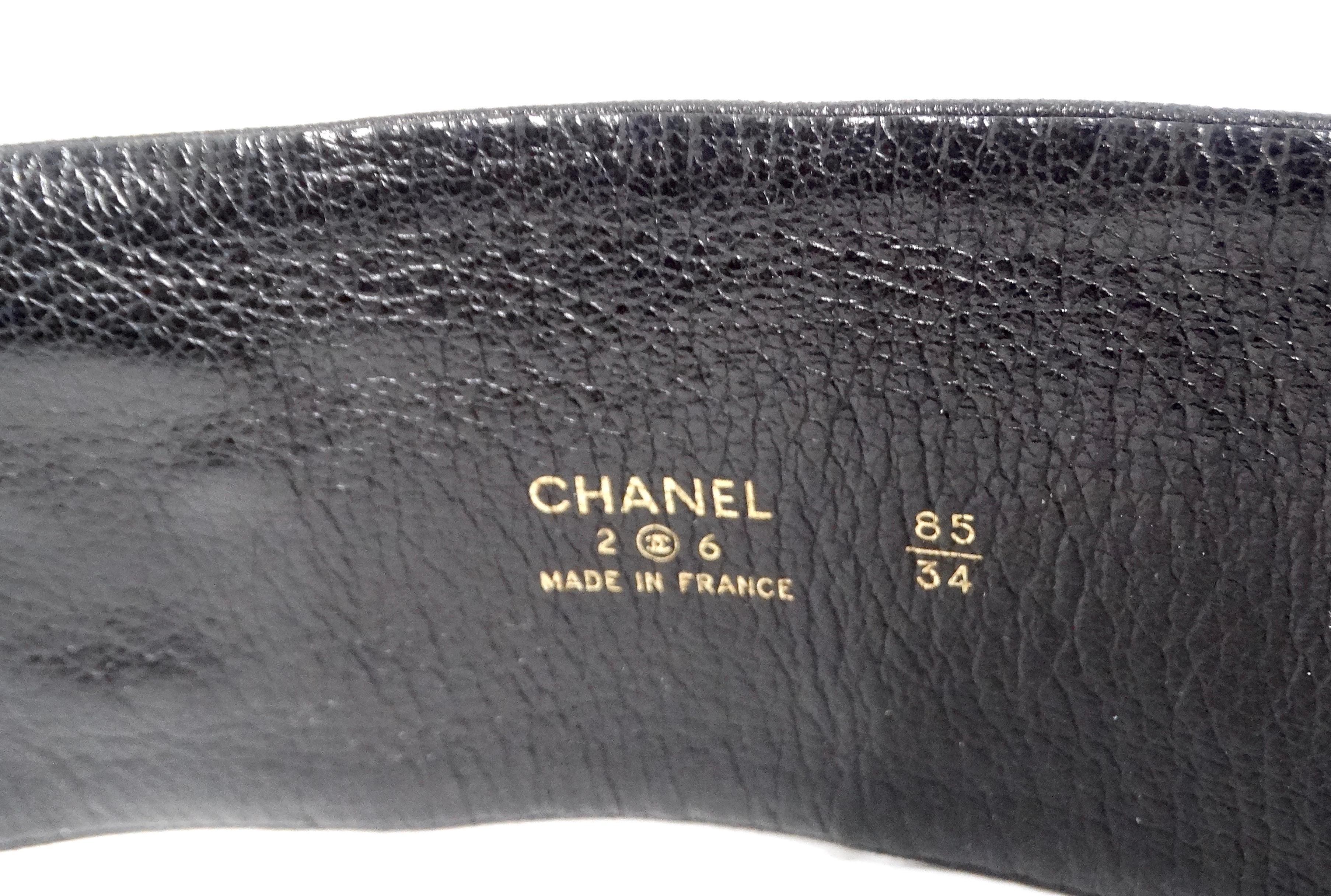 Chanel Cintura in pelle d'agnello nera Victoire de Castellane con tonalità oro, circa anni '80 in vendita 2