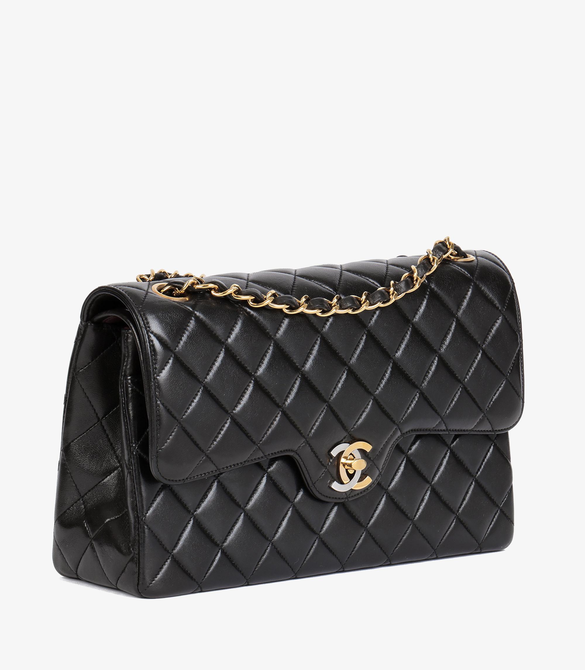 Chanel Black Lambskin Vintage Medium Paris-Limited Classic Double Flap Bag In Excellent Condition For Sale In Bishop's Stortford, Hertfordshire