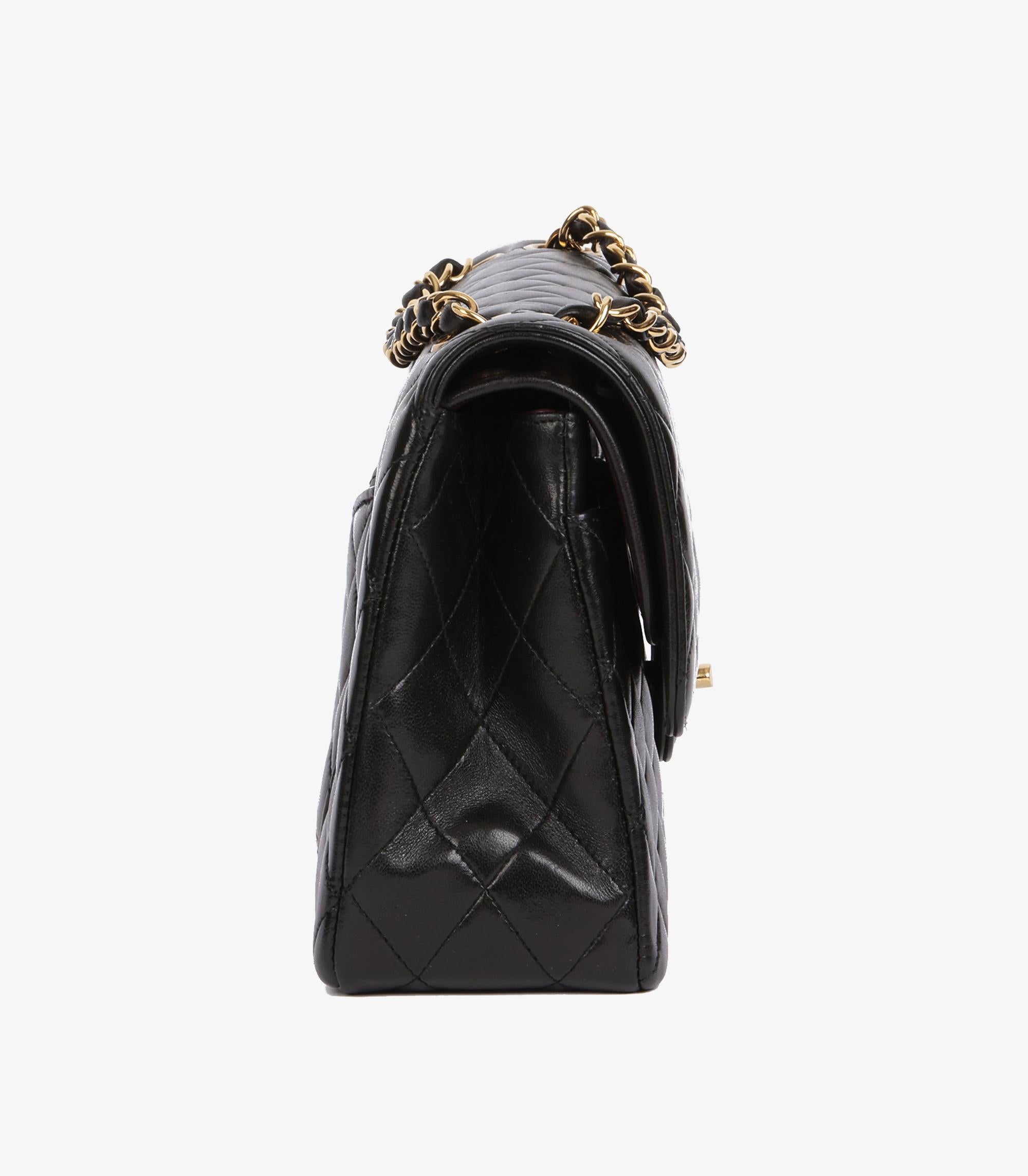 Women's Chanel Black Lambskin Vintage Medium Paris-Limited Classic Double Flap Bag For Sale