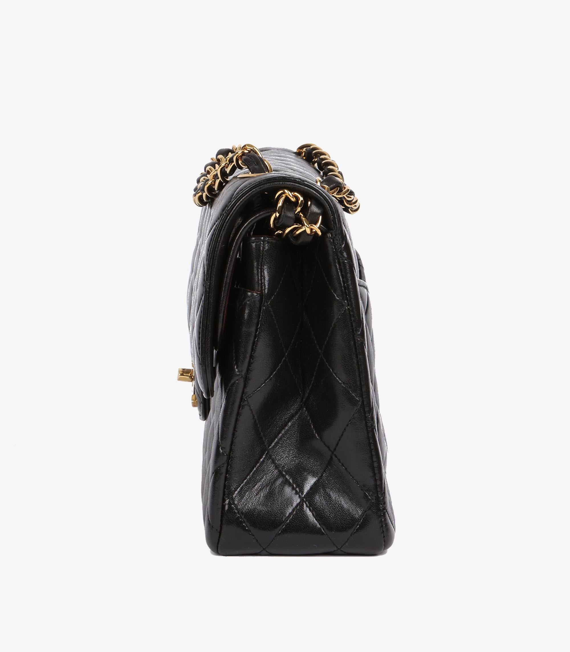 Chanel Black Lambskin Vintage Medium Paris-Limited Classic Double Flap Bag For Sale 1