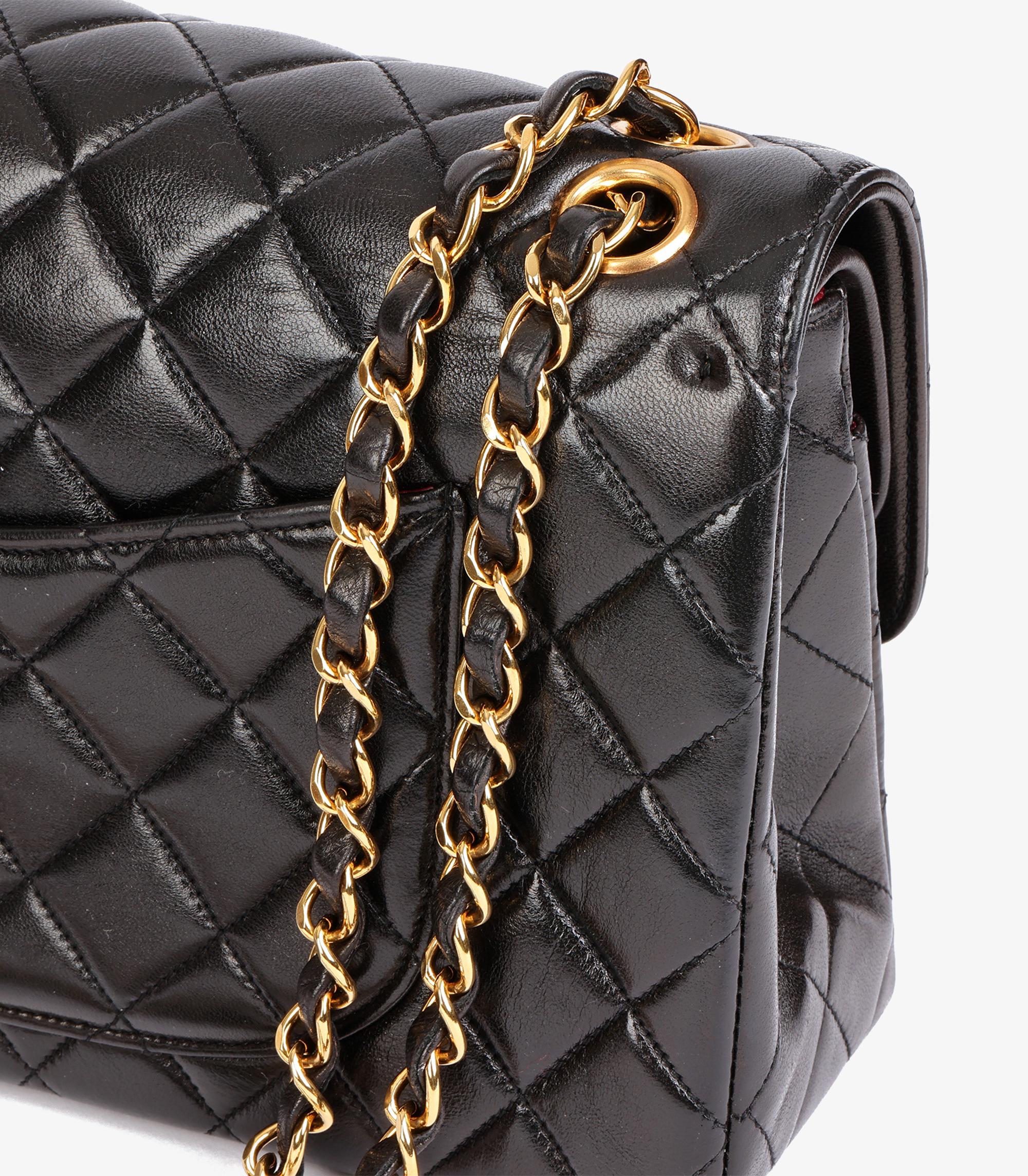 Chanel Black Lambskin Vintage Medium Paris-Limited Classic Double Flap Bag For Sale 5