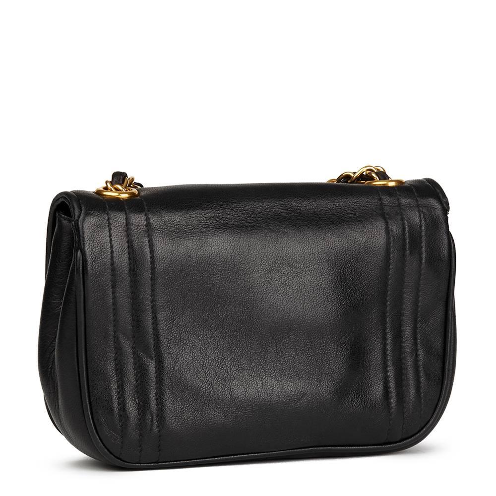 Chanel Black Lambskin Vintage Timeless Mini Flap Bag  In Excellent Condition In Bishop's Stortford, Hertfordshire