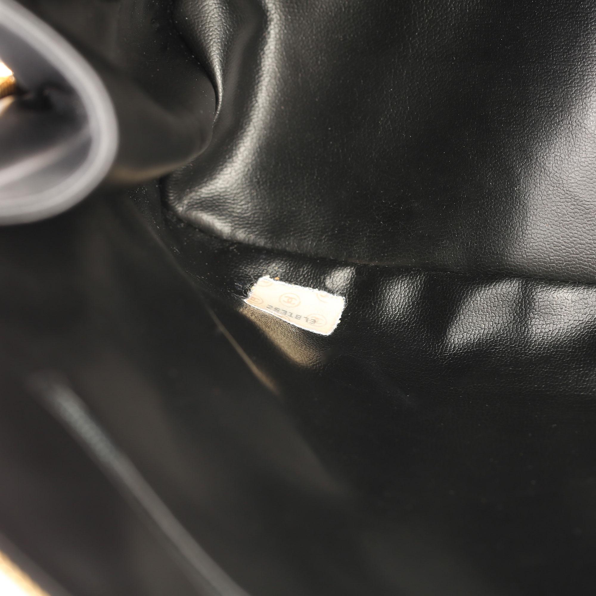 Chanel Black Lambskin Vintage Timeless Shoulder Bag  8
