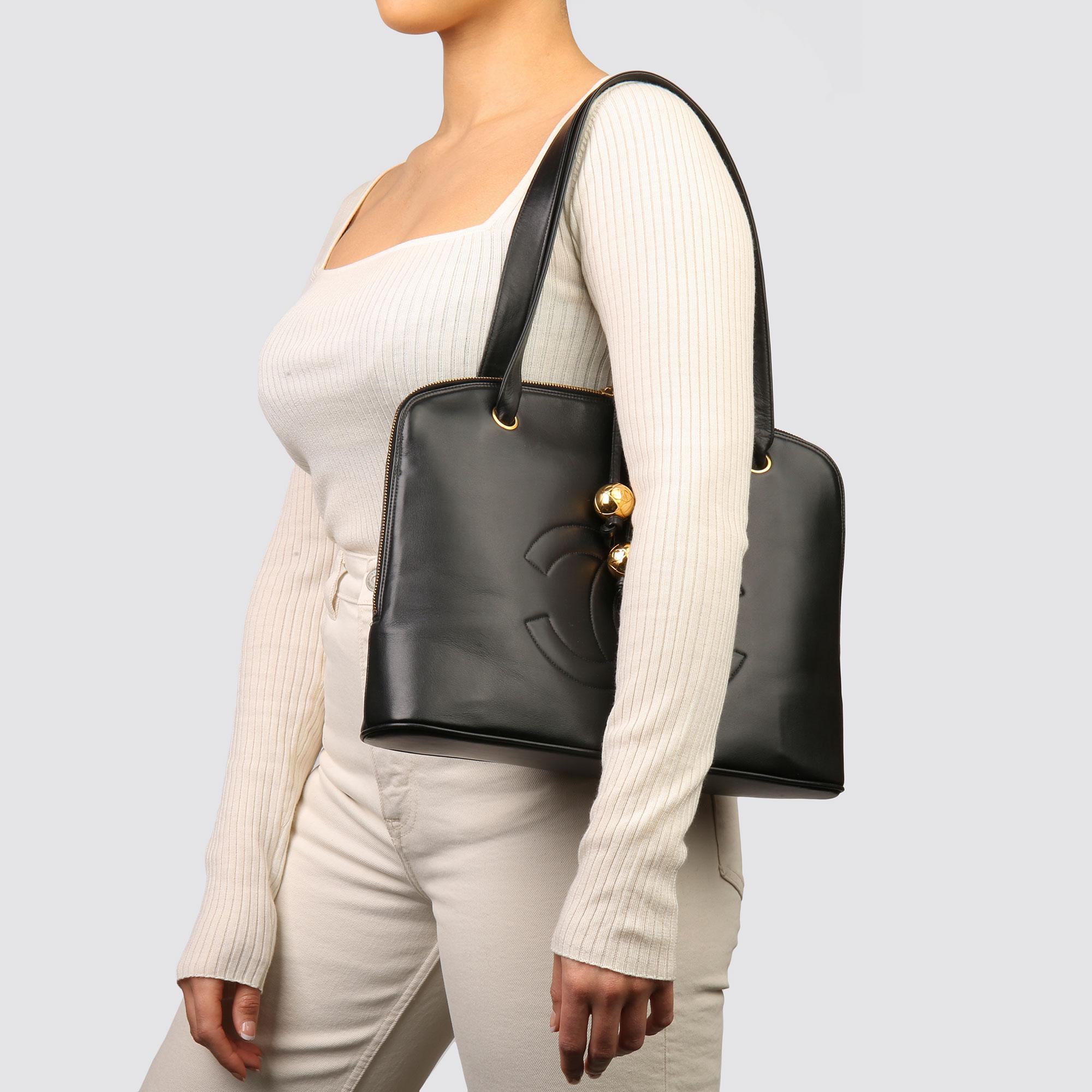 Chanel Black Lambskin Vintage Timeless Shoulder Bag  11