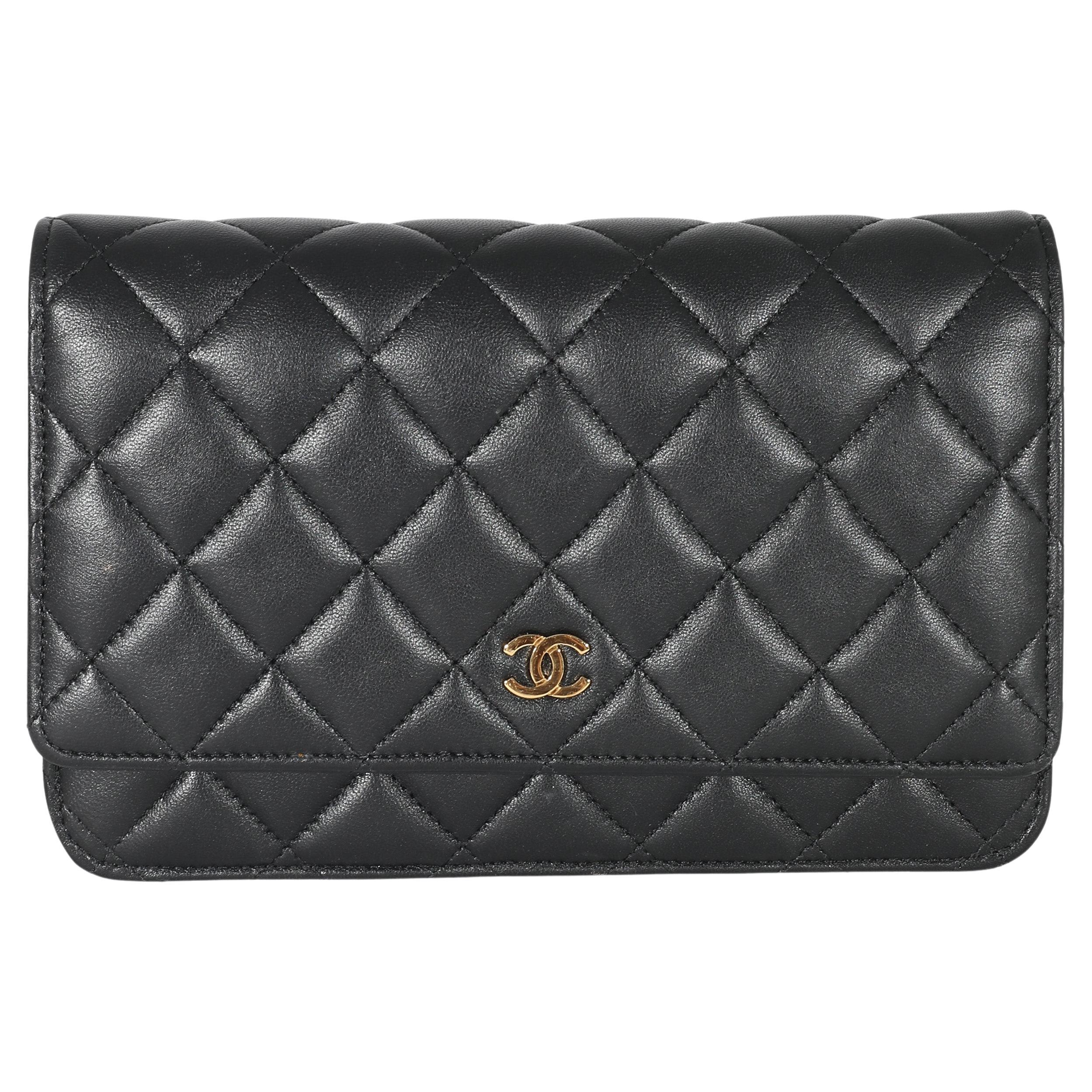 Chanel Black Lambskin Wallet On Chain