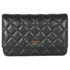 Chanel Black Lambskin Wallet On Chain