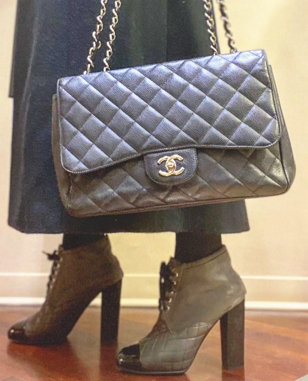 Women's Chanel Black Large Classic Bag For Sale