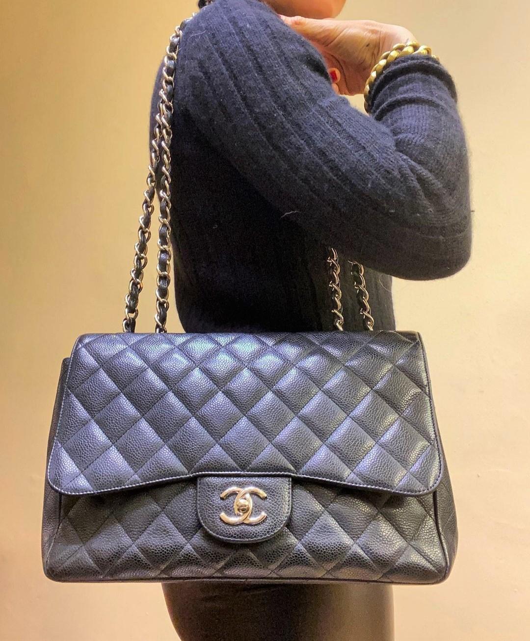 Chanel Black Large Classic Bag For Sale 1