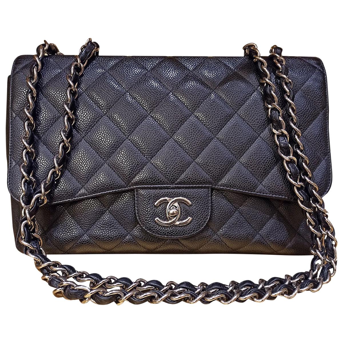 Chanel Black Large Classic Bag For Sale