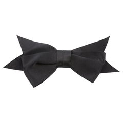 Chanel Black Large Silk Satin Bow Tie Brooch