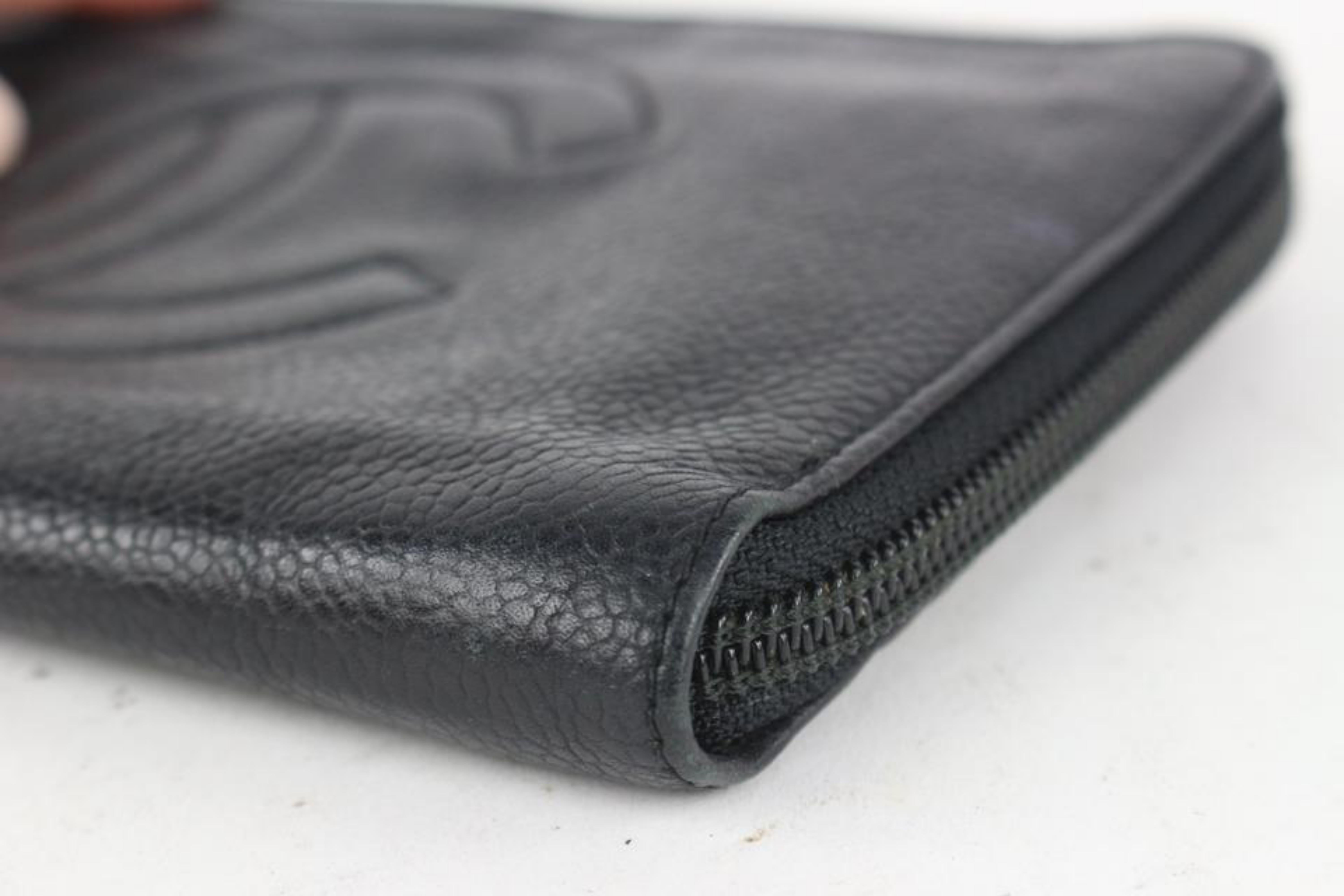 Chanel Black lCaviar CC Logo L-Gusset Zip Around Wallet Long Zippy 2CK1024a 7