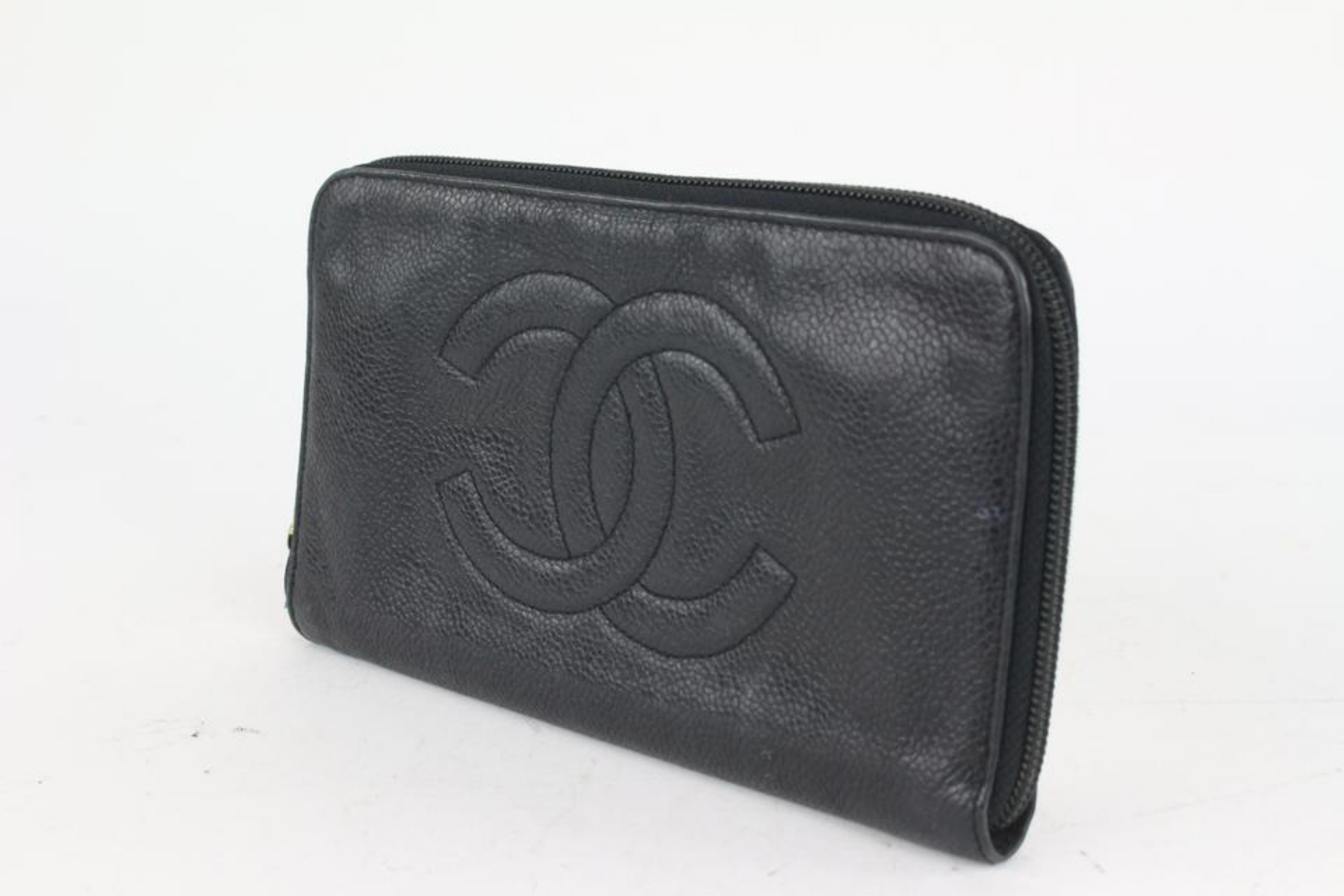 Black lCaviar CC Logo L-Gusset Zip Around Wallet Long Zippy 2CK1024a
Date Code/Serial Number: 3889291
Made In: Italy
Measurements: Length:  7.75