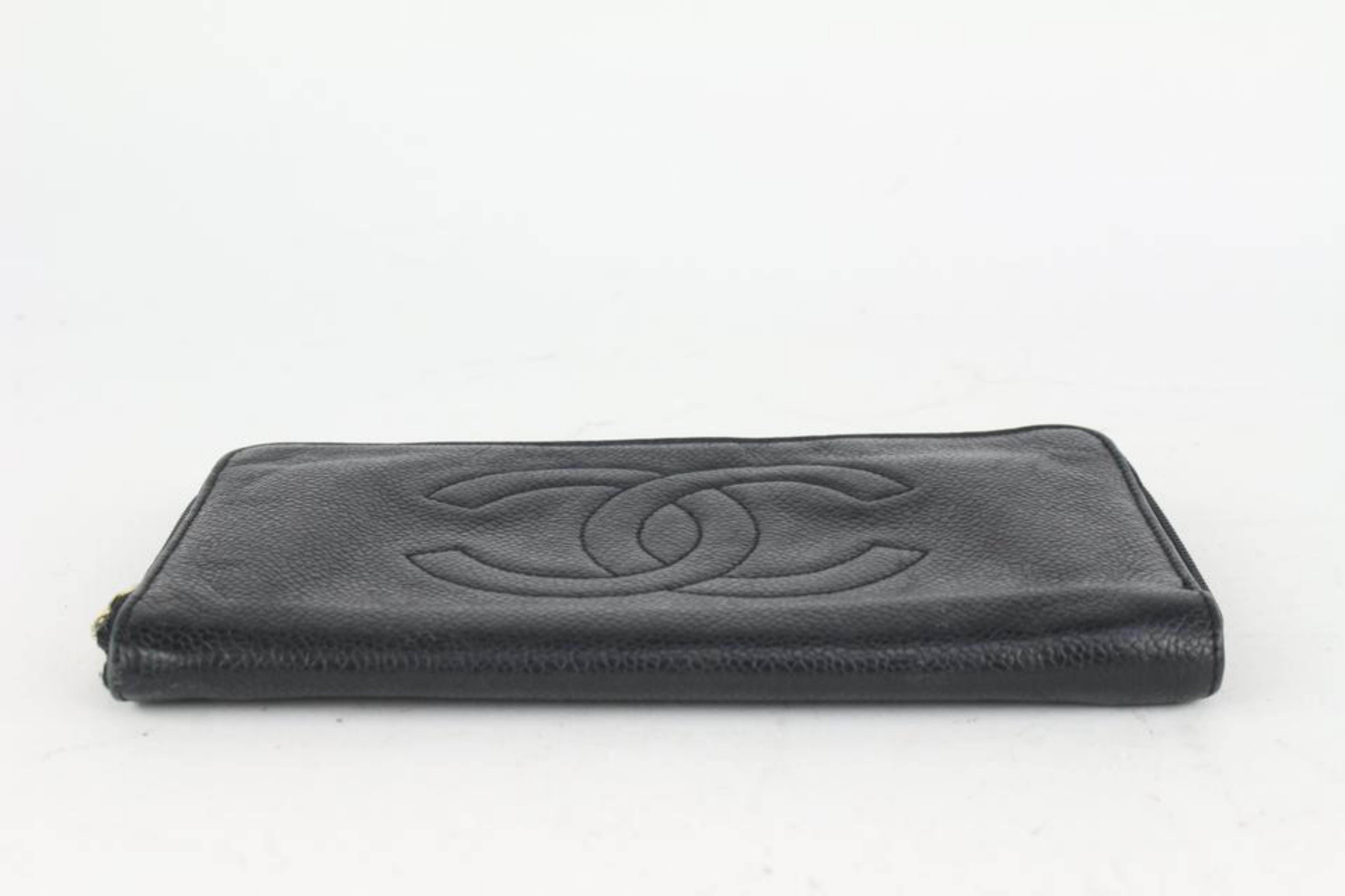 Chanel Black lCaviar CC Logo L-Gusset Zip Around Wallet Long Zippy 2CK1024a 4