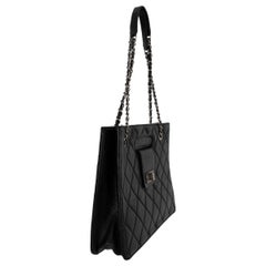 CHANEL black leather 11A BYZANCE 2.55 REISSUE TOTE Bag