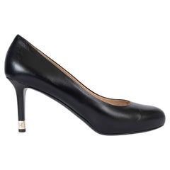 CHANEL Schwarze Leder 15B ROUND TOE Pumps Schuhe 41,5