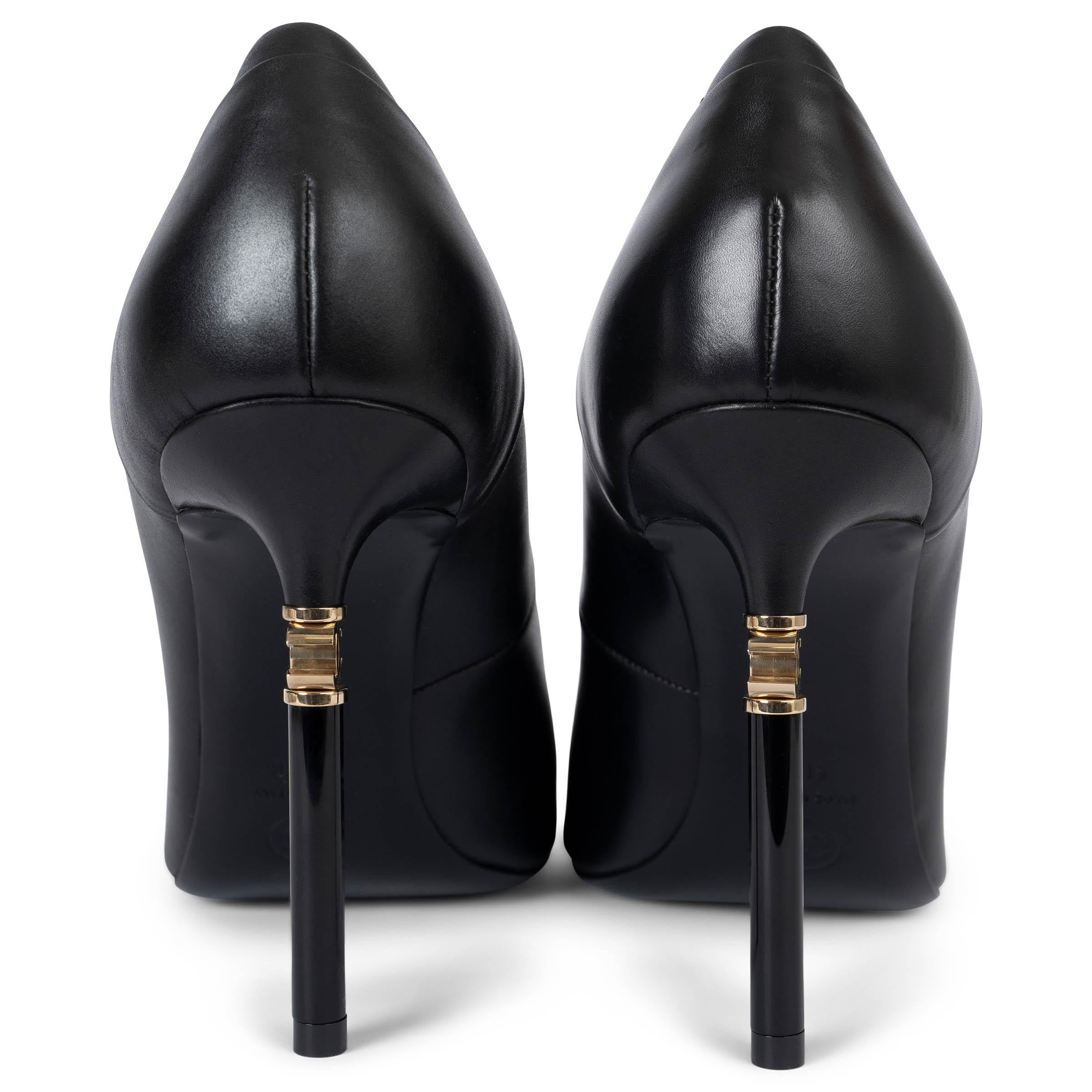 Women's CHANEL black leather 18P G33701 Pumps Shoes 41.5 For Sale