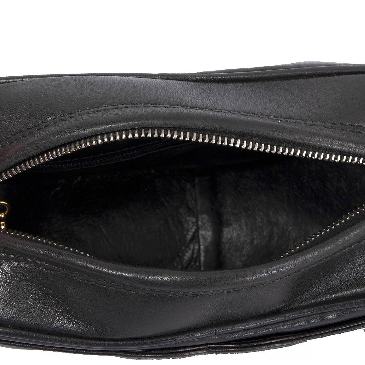 CHANEL black leather 1994 TRIPLE LOGO TASSEL CAMERA Shoulder Bag 1
